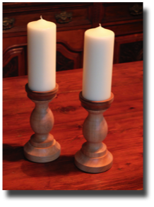 oak and elm candlesticks