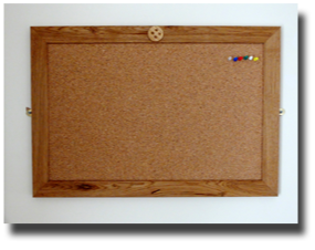 noticeboard with button logo